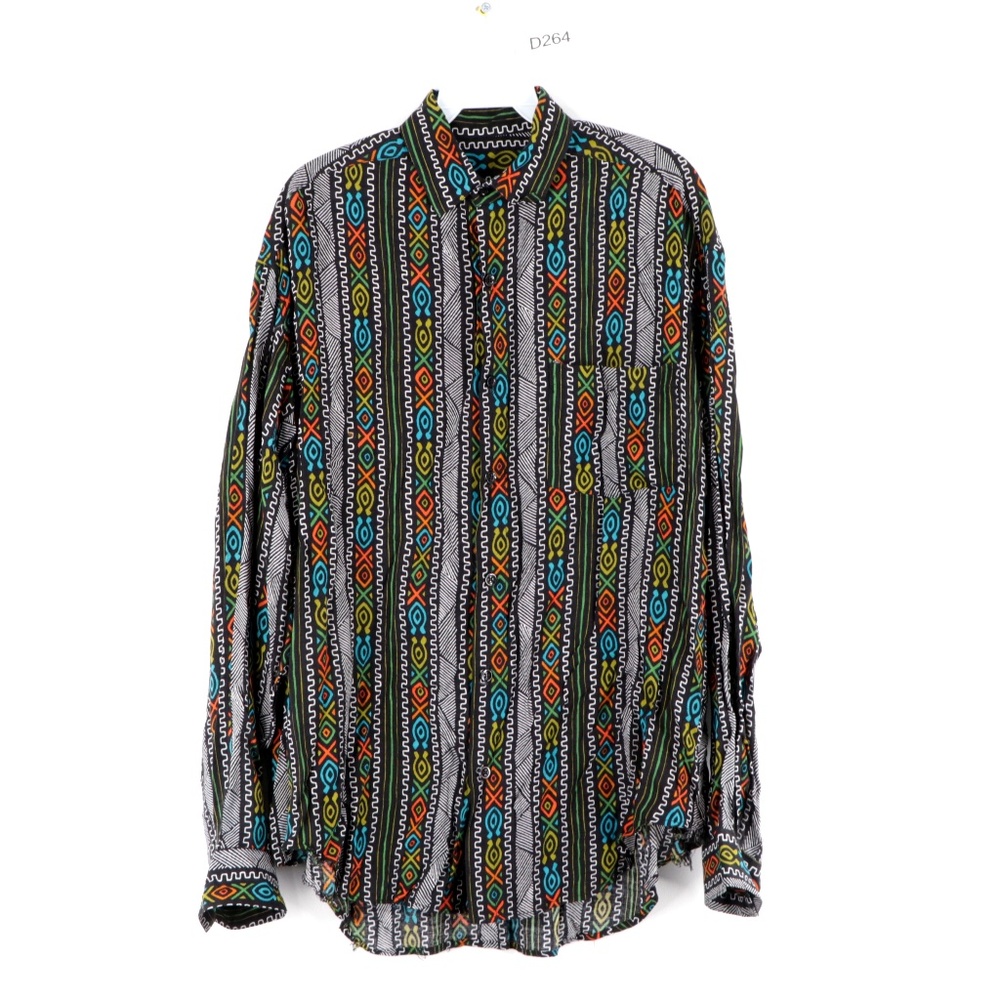 Vintage 90s Streetwear Geometric Striped Shirt